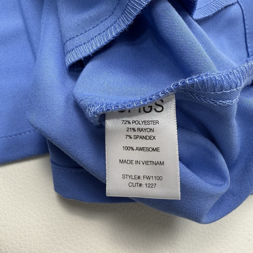Figs Technical Collection‎ Scrub Top Womens Size Small Blue Hip Pockets - Picture 7 of 7